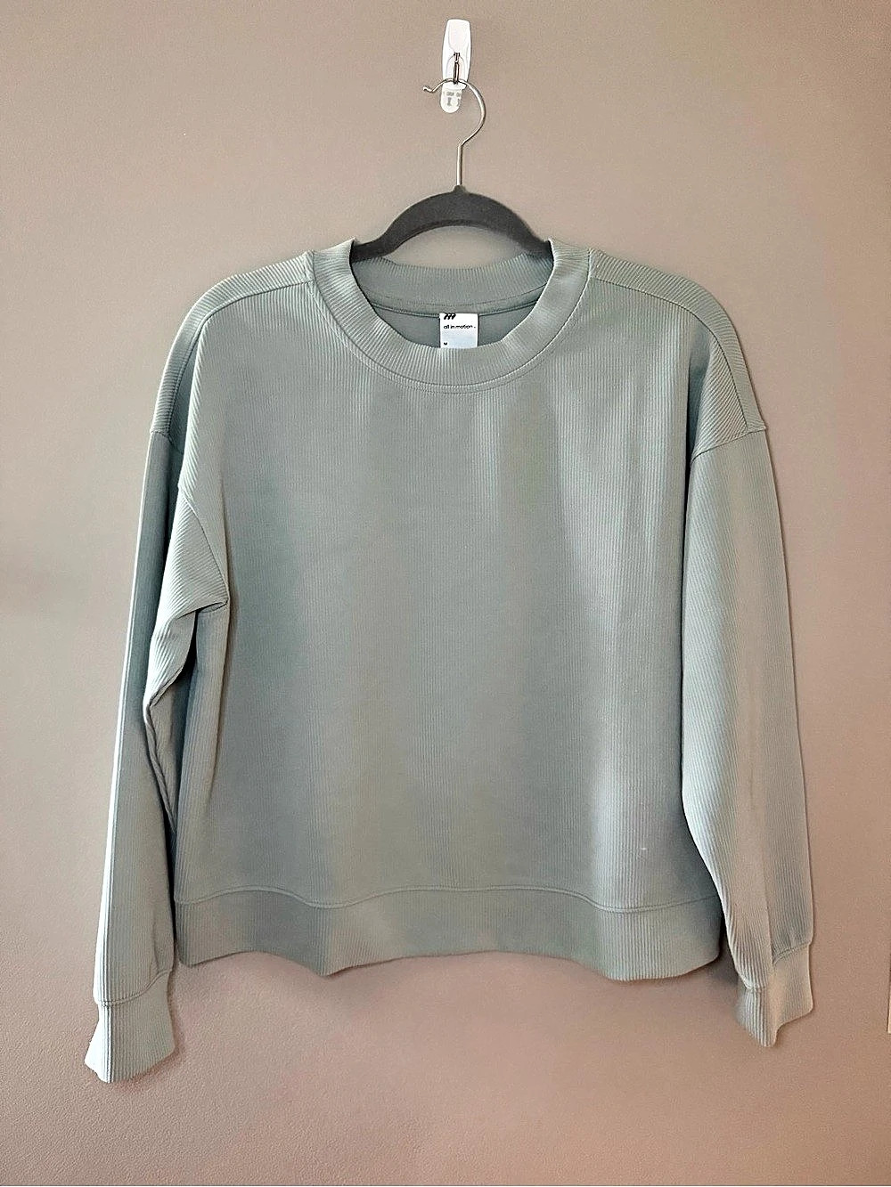 All In Motion Women's Airy Sleek Ribbed Crewneck Sweatshirt (M)